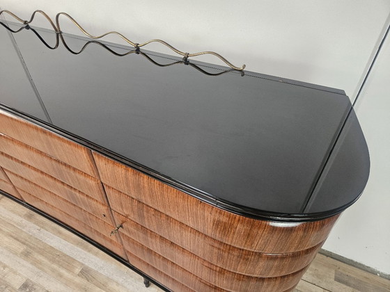 Vittorio Dassi Rosewood Credenza With Black Glass Top, Italian 1940 – Vittorio Dassi Mobili Moderni (photo 6 of 36)