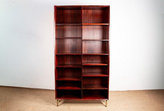 Image 1 of Large Danish tall shelf in rosewood by Erik Brouer for Brouer’s Mobelfabrik.