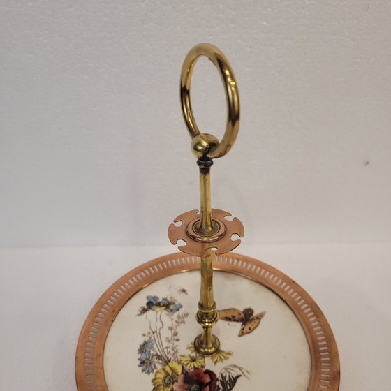 Image 1 of Servitrice muta o étagère, bronzo e porcellana, anni '50 - Francia