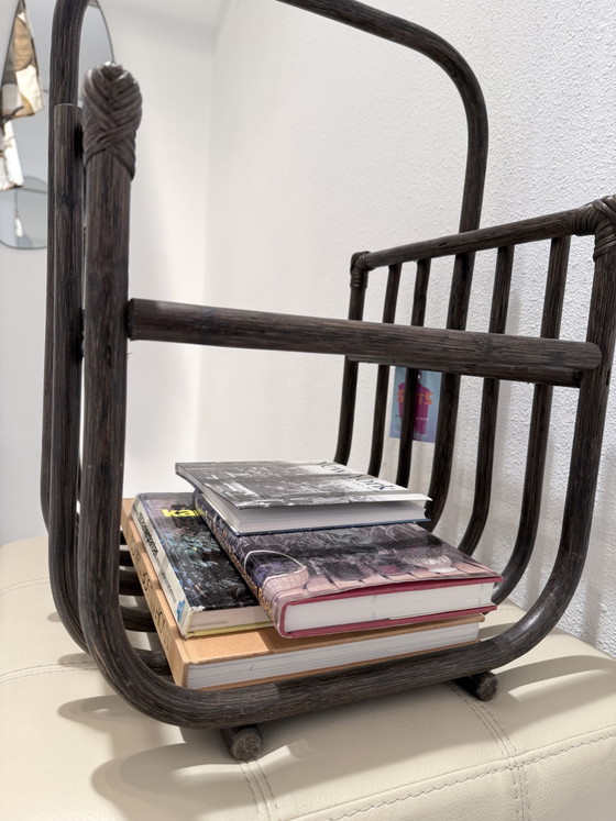 Vintage Bamboe Tijdschriftenrek | Opbergmand – onbekend, Bamboo (photo 6 of 9)