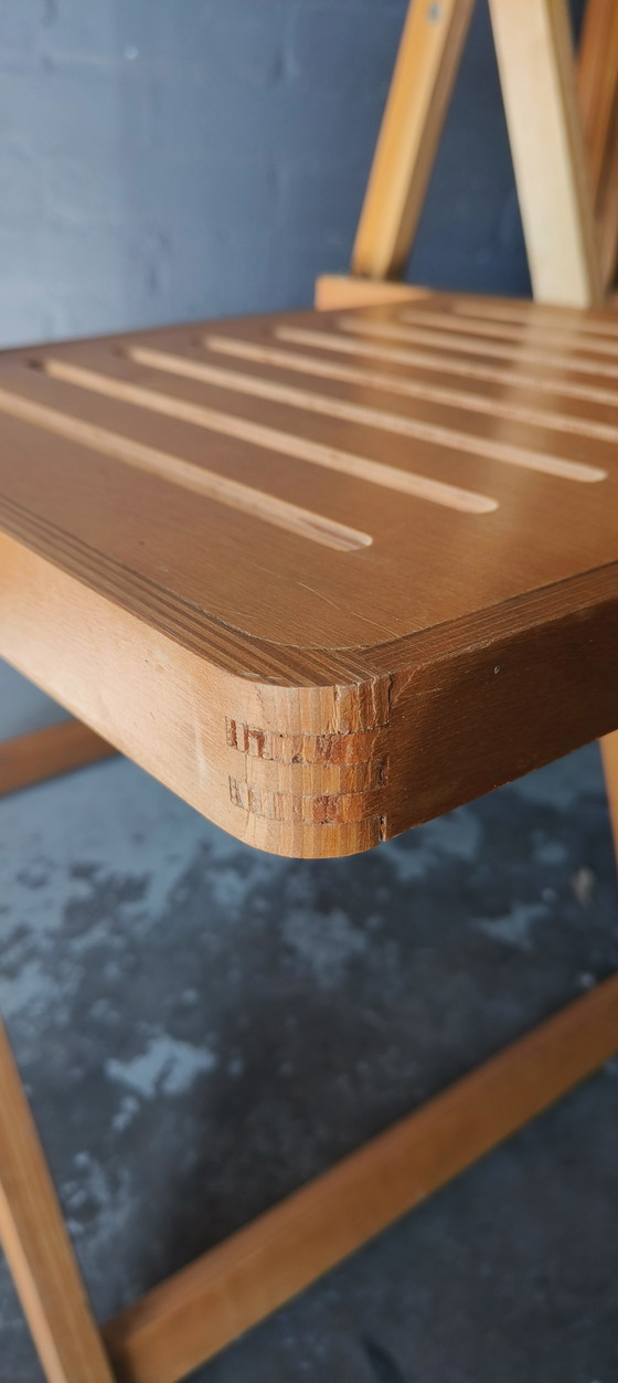 Image 1 of Chaises pliantes rétro vintage années 80, style Alvar Aalto, scandinaves, IKEA, en bois de hêtre