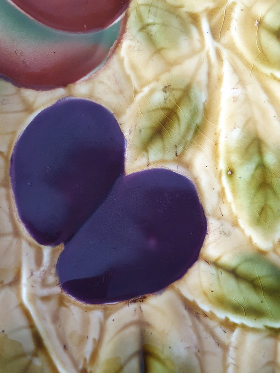 Image 1 of Hermoso frutero antiguo de mayólica/barbotina de Sarreguemines