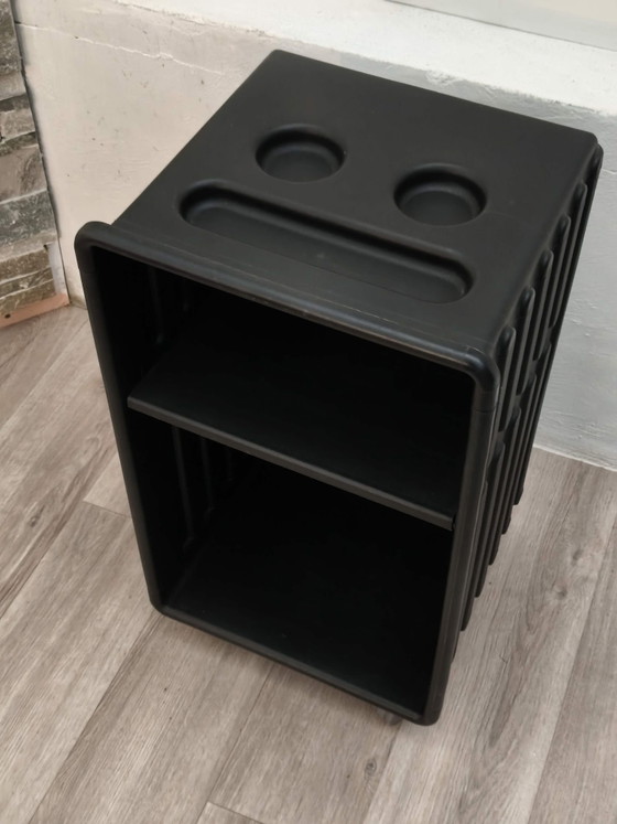 Desserte roulante Didrik par K&M Hagberg pour Ikea 2002, Meubles de rangement pour bureau, Plastique, Noir (photo 2 sur 12)