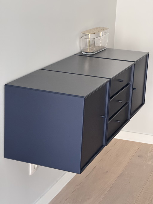Credenza modulare Montana – Set da parete da 3 pezzi (colore: Shadow)