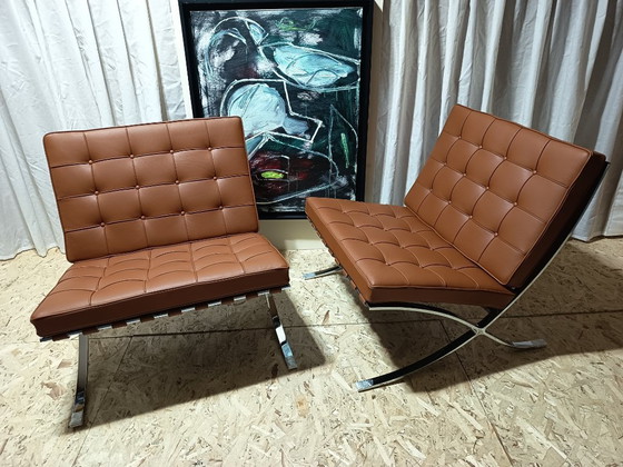 Image 1 of Sillones KNOLL Studio Barcelona (NUEVA Serie 2026) en piel natural (color coñac)