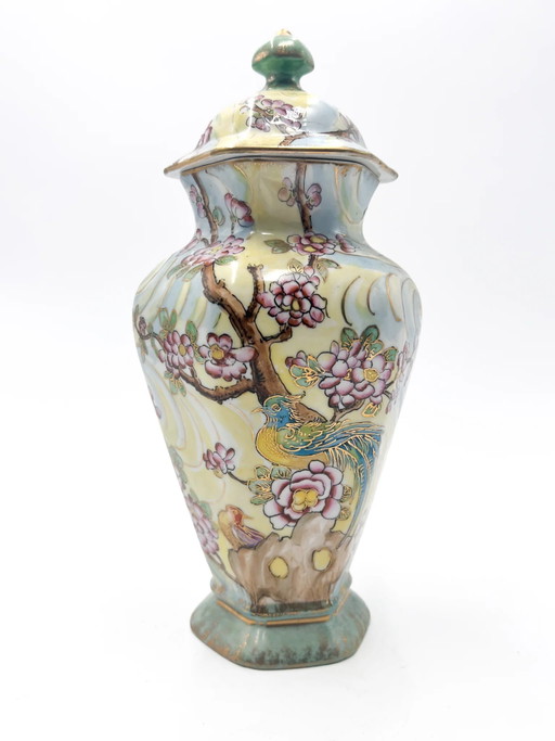 Vase en céramique Art Nouveau peint à la main par Vera Vitali, 1927
