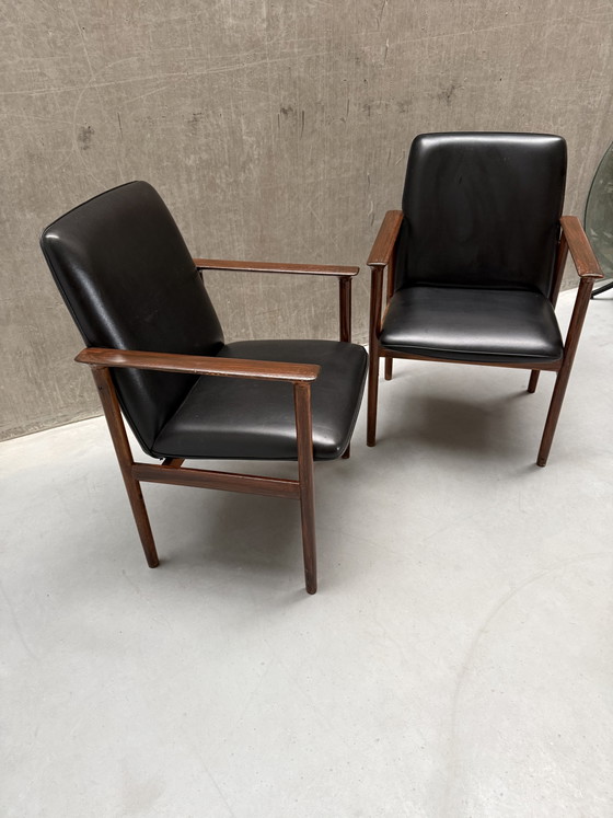 2x Vintage Fristho Impala Fauteuil - Cor Bontenbal - Jaren 60 – Skai, Wood (photo 9 of 13)