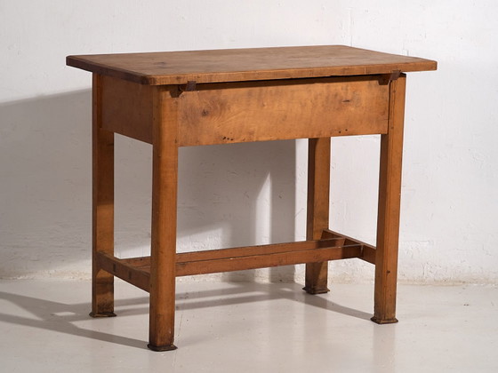 Antieke keuken bijzettafel (ca.1920) #6, Hout, Messing, Bruin, Vintage (foto 49 van 49)