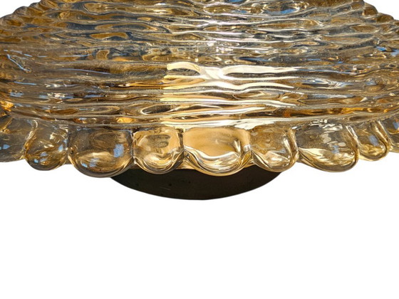 Image 1 of Glashütte Limburg - Bernstein - Deckenleuchte - Glas - Metall - 70er Jahre