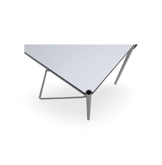 Image 1 of 2x USM Haller tafel, hars, wit, bureau, parelgrijs, kabel