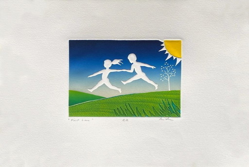 Misha Moracha Erste Liebe Signierte Radierung 1985