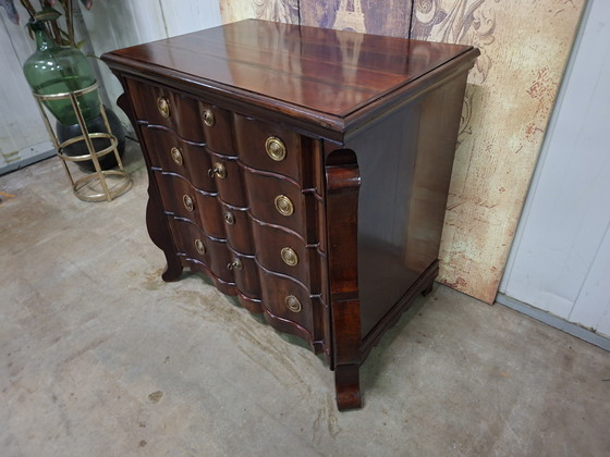 Image 1 of Antique Dutch chest of drawers, 18th century, dimensions 80x52cm and 79cm high.