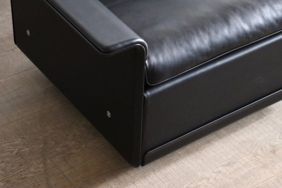 Image 1 of Paar Dieter Rams Modell 620 Lounge-Sessel, schwarzes Leder, für Vitsoe, 1980er Jahre