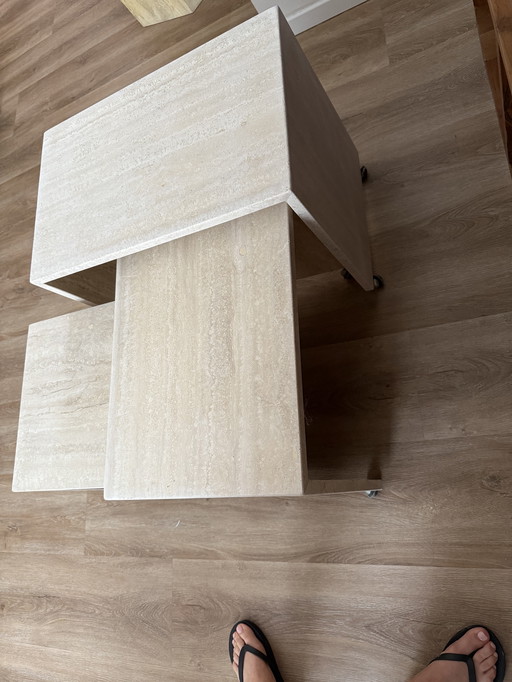 Nesting tables travertine