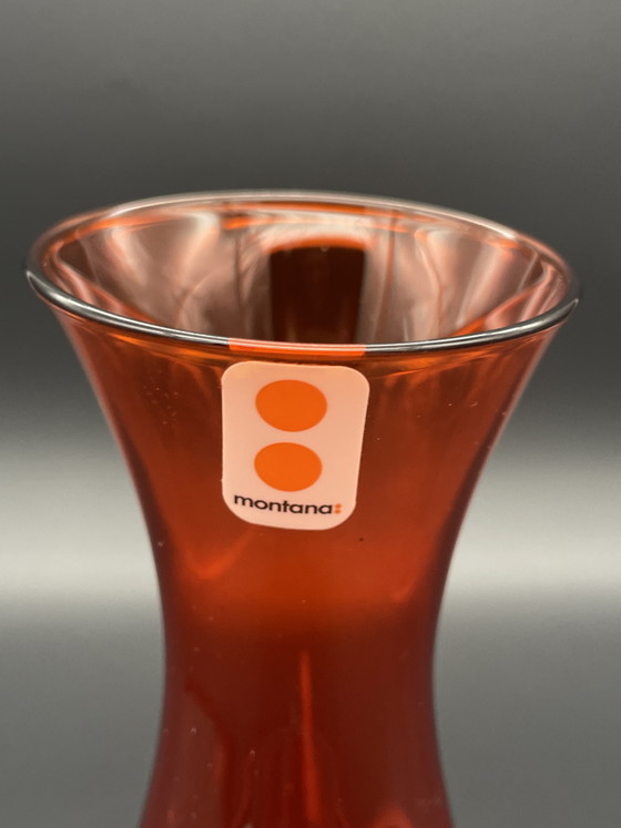 Elegante Vaso in vetro vintage di Montana in un intenso arancione-rosso. – Vasi, Glass (photo 5 of 7)