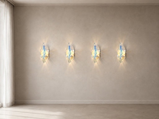 Carlo Nason per A.V. Mazzega (attribuito), set di 4 applique in vetro di Murano, 1960/70 – wandlampen, Murano Glass