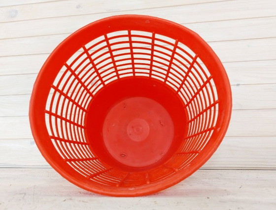 Image 1 of Vintage Orange Papierkorb, Kunststoff-Mülleimer, Retro-Abfallkorb