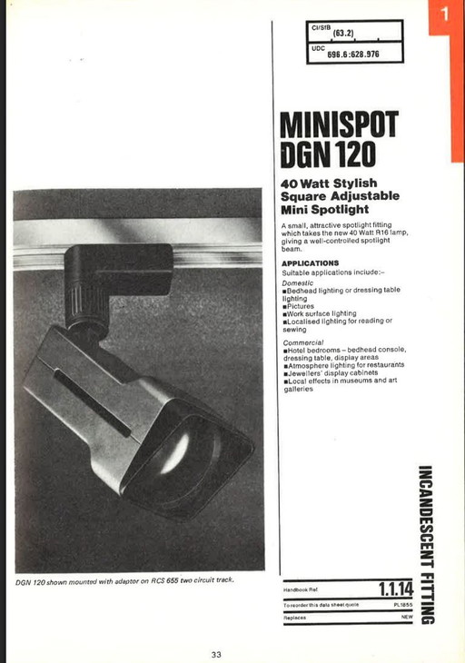 Philips Minispot DGN 120 – Década de 1970, Juego de 2, giratorio/inclinable