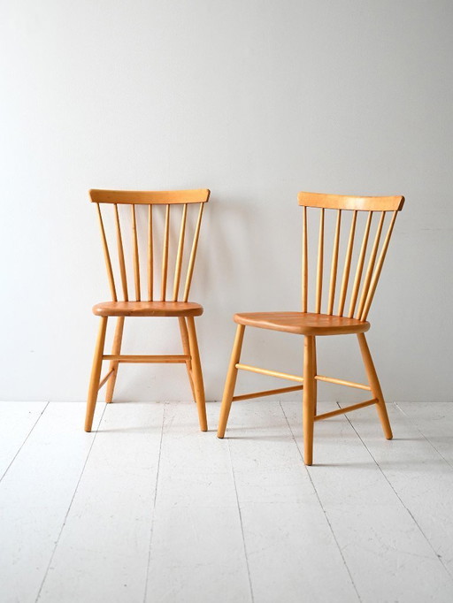 Paire de chaises scandinaves Pinstolar du Mid Century