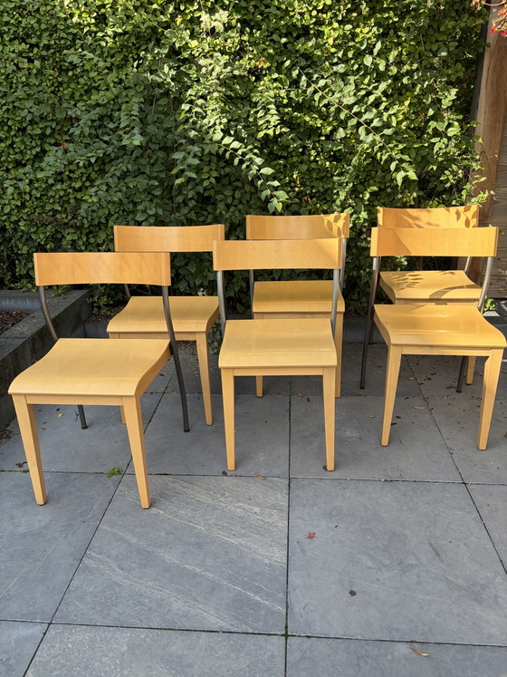 6 Vintage IKEA Nordisk Tina Christensen chairs from the 90s – Dining chairs, Metal, Wood (photo 3 of 8)