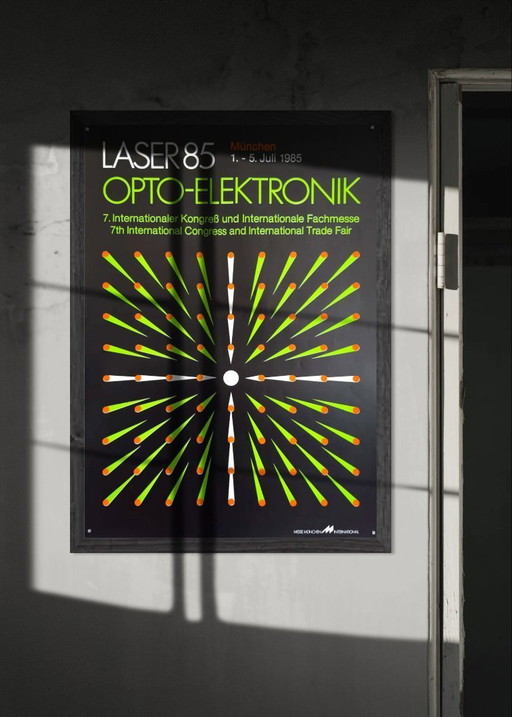 💥 Laser 85: Opto-Elektronik – Original Poster | München, 1985 | Neo-Constructivist Design | 59 × 84 cm (A1) 