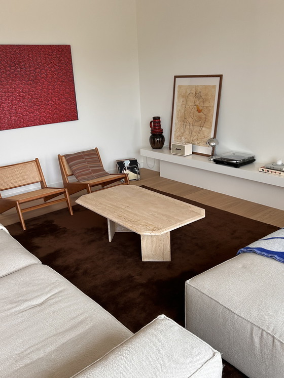 Image 1 of Vintage travertine coffee table 