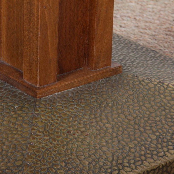 Image 1 of Tavolino/comodino, in legno e metallo, XX secolo