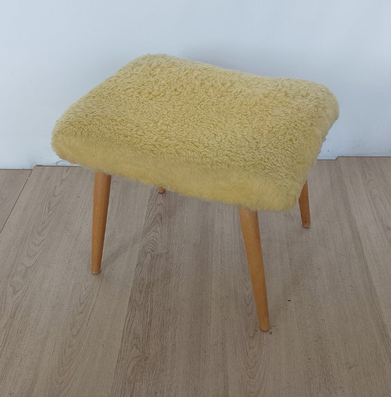 Fünfziger Jahre Hocker – Textile, Wood (photo 3 of 8)