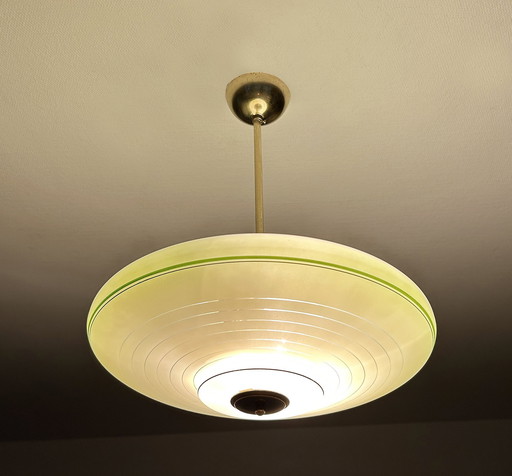 Art Deco Groen Glazen Hanglamp