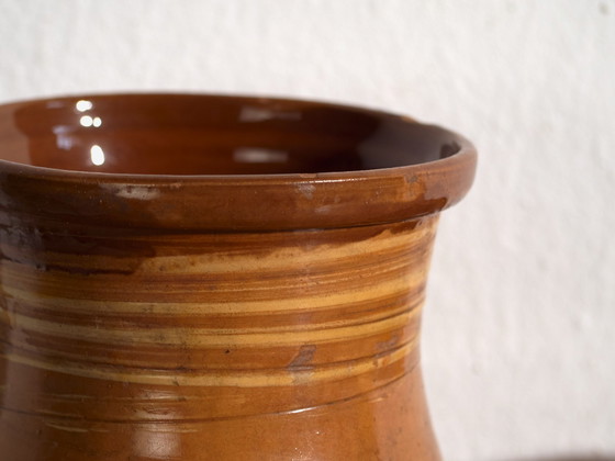 Coppia di brocche antiche in ceramica smaltata, Europa Centrale, circa 1920, Stoviglie, Marrone (foto 6 di 12)