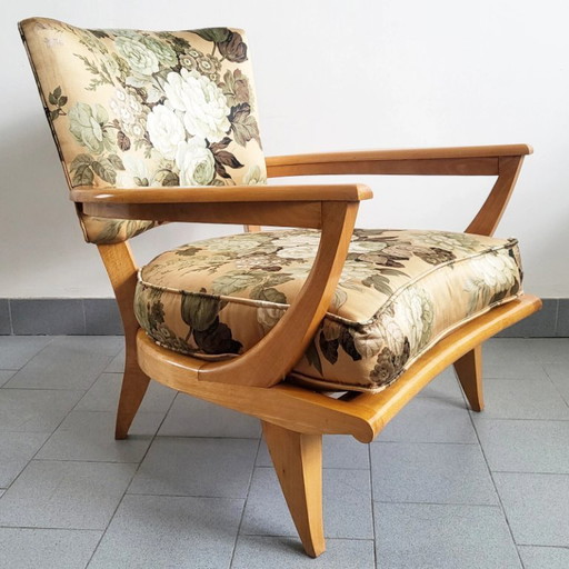 Vintage fauteuil uit de jaren 50, model SK40 of SK250, ontworpen door Etienne-Henri Martin voor Steiner.