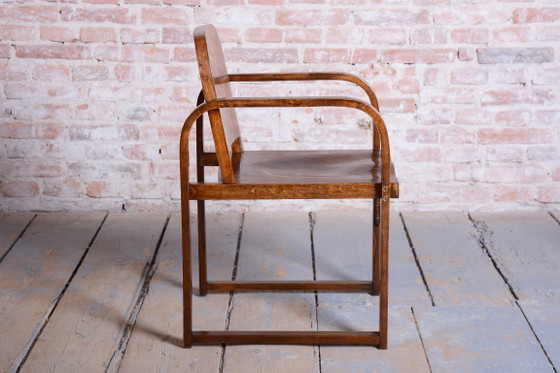 Restored Art Deco Armchair, by Tatra, Pravenec, Beech, Polished, Czech, 1930s – Wood (photo 11 of 13)
