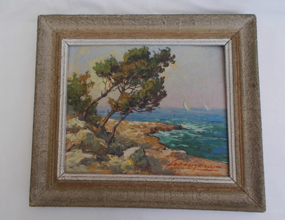 Image 1 of Antico dipinto navale sul mare segno mediterraneo fortuna auto marseille