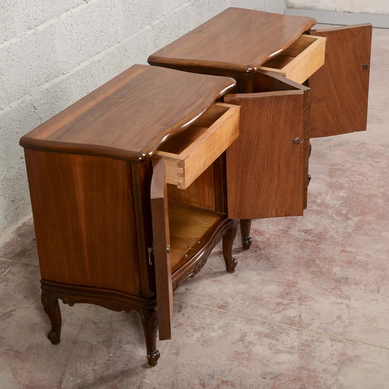 Pair of mid-century walnut veneered nightstands – Wood, Barok (photo 8 of 10)