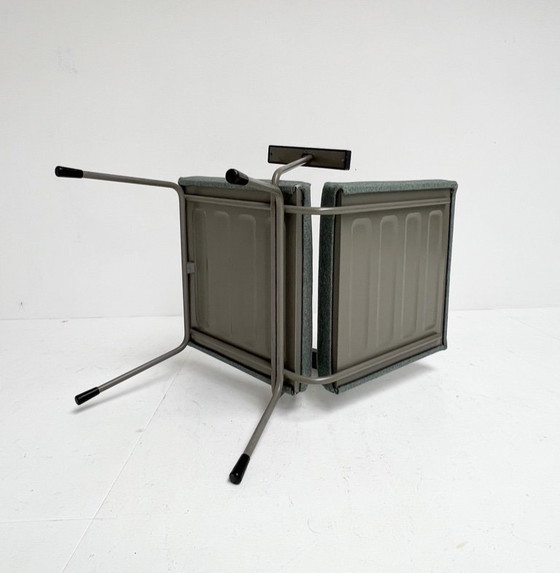 Image 1 of Re-upholstered blue Gispen 1401 armchair by Wim Rietveld, 1950's