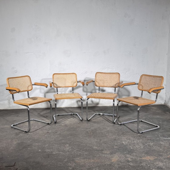 Sillones de caña estilo Cesca de Marcel Breuer, juego de 4, años 90 – Sillas de comedor, Chrome (photo 6 of 16)