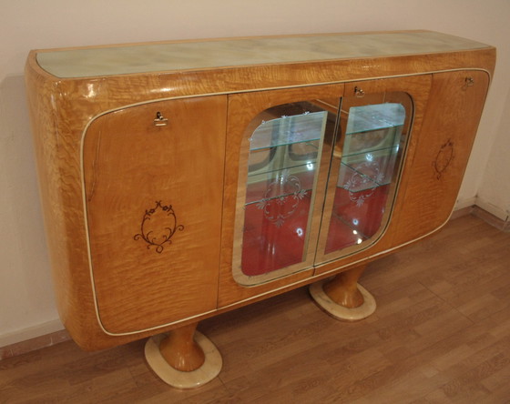 Image 1 of Vittorio Dassi Mid Century Modern Bar Sideboard | Vintage Wooden Furniture for Dining Room 1950