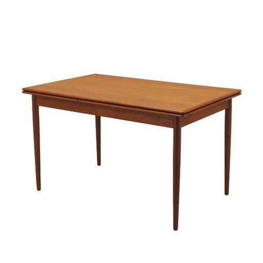 Mesa de teca, diseño danés, década de 1970, fabricada en Dinamarca.