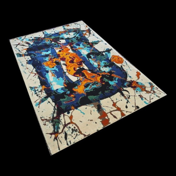 Alfombra Sam Francis SF-312 – Lana de seda anudada a mano sobre algodón – 205 x 290 cm (81 x 114 pulgadas) (photo 4 of 12)