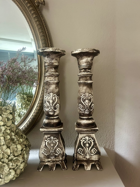 Bougeoirs rustiques en pierre vintage de brocante – Bougeoirs et chandeliers, Stone (photo 2 of 5)