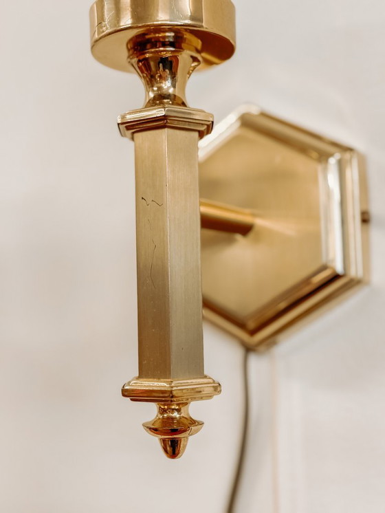 Image 1 of Brass vintage wall lamps, set of 2