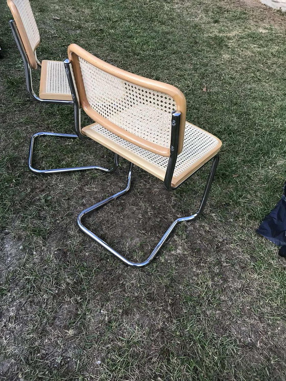 Vintage Chrome Cantilever Chair with Cane, 1970s – Side chairs, polished steel, Bauhaus (photo 4 of 7)