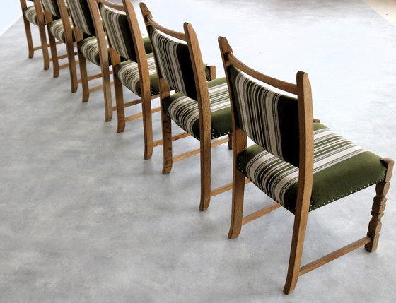 Image 1 of 6x Brutalistische Dänische Eichenstühle