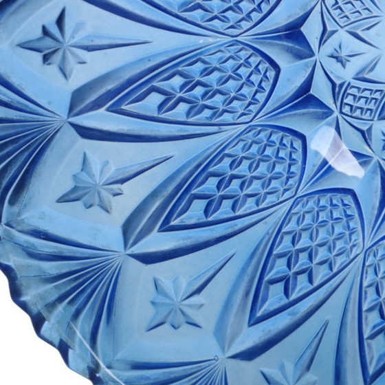 Image 1 of Frutero francés de cristal azul