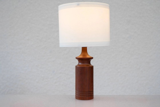 Image 1 of Large mid-century modern Danish teak table lamp