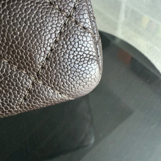 Image 1 of Chanel 2.55 Reissue 226 - 28 cm Gestepptes Caviar-Leder Dunkelbraun Silberne Hardware Serie 14
