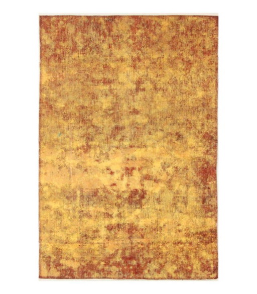 Tappeto Orientale Annodato a Mano Vintage Art Classico & Design a Rilievo 146 x 100 cm Colore Giallo