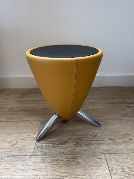 Leolux Tam Tam Side Table Yellow Leather
