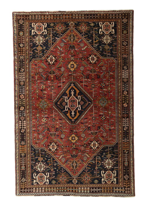 254 X 165 cm Tapis nomade Ghashghaï en laine noué à la main