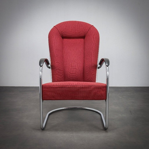 Fauteuil lounge Bauhaus modèle AA par W.H. Gispen pour Dutch Originals, années 1990